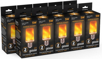 Лампа светодиодная Gauss 5Вт цок.:E27 свеча 220B 1500K св.свеч.бел.теп. (упак.:1шт) (157402105) от магазина РЭССИ