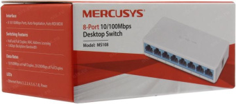 Коммутатор Mercusys MS108 8x100Mb неуправляемый от магазина РЭССИ