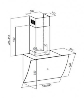 Вытяжка каминная Lex Plaza GS 900 WH белый управление: сенсорное (1 мотор) от магазина РЭССИ