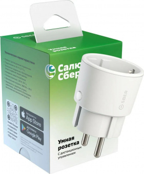 Умная розетка Sber SBDV-00025 EUBT Wi-Fi белый от магазина РЭССИ