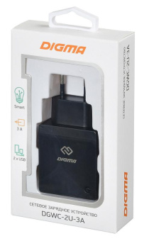 Сетевое зар./устр. Digma DGWC-2U-3A-BK 15W 2.1A+1A 2xUSB универсальное черный от магазина РЭССИ