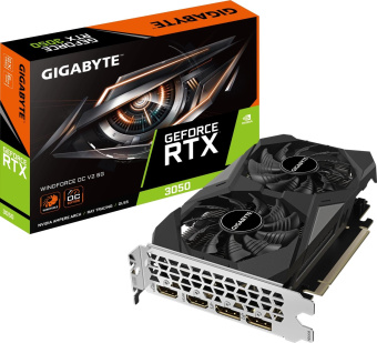 Видеокарта Gigabyte PCI-E 4.0 GV-N3050WF2OCV2-6GD NVIDIA GeForce RTX 3050 6Gb 96bit GDDR6 1477/14000 HDMIx2 DPx2 HDCP Ret от магазина РЭССИ