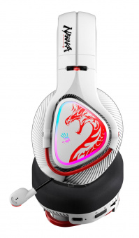 Наушники с микрофоном A4Tech Bloody MR720 белый/красный мониторные BT/Radio оголовье (MR720 NARAKA) от магазина РЭССИ