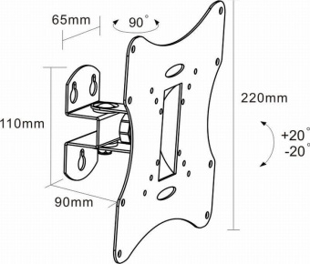 Кронштейн для телевизора Arm Media LCD-201 черный 17"-42" макс.30кг настенный поворот и наклон от магазина РЭССИ