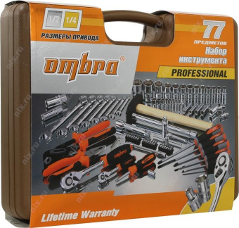 Набор инструментов 1/2"DR и 1/4"DR 77 шт OMBRA OMT77S от магазина РЭССИ