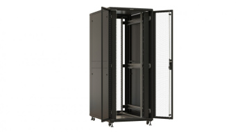 Шкаф коммутационный Hyperline (TTBR-4288-DD-RAL9004) напольный 42U 800x800мм пер.дв.перфор. задн.дв.перфор. 2 бок.пан. 1000кг черный 710мм 123.38кг 2055мм от магазина РЭССИ