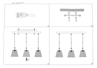 Светильник Hiper Wink H229-3 подвес. цв.св.:белый бронзовый от магазина РЭССИ