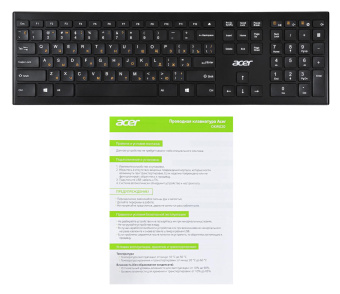 Клавиатура Acer OKR010 черный USB беспроводная slim Multimedia от магазина РЭССИ