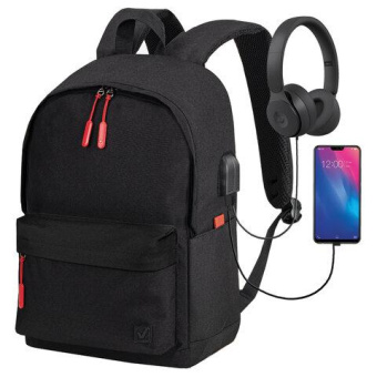 Универсальный рюкзак с отделением для ноутбука BRAUBERG URBAN USB-порт черный 44x31x14см 270805 от магазина РЭССИ