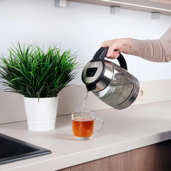 Чайник электрический Scarlett SC-EK27G40 1.8л. 1800Вт серебристый/черный корпус: стекло (EK27G40) от магазина РЭССИ