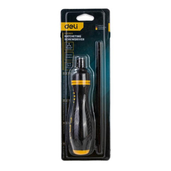 Двухсторонняя отвертка DELI DL626011 с трещоткой PH2+SL6x180 мм 98383 от магазина РЭССИ