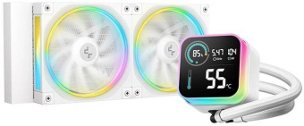 Система водяного охлаждения Deepcool LQ240 Wh ARGB Soc-AM5/AM4/1200/1700/1851 белый 4-pin 38.71dB Al LCD 300W 1530gr Ret (R-LQ240-WHDSMC-G-1) от магазина РЭССИ