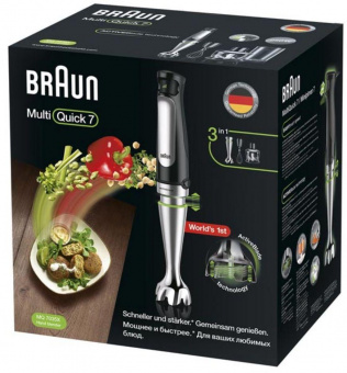 Блендер погружной Braun MQ7035XBI 850Вт черный/серебристый от магазина РЭССИ