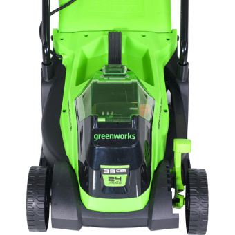 Аккумуляторная газонокосилка GreenWorks 24V 33 см бесщеточная без АКБ и ЗУ 2516107 от магазина РЭССИ