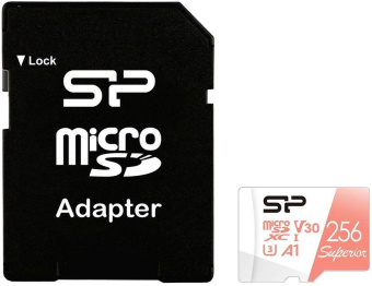 Флеш карта microSDXC 256GB Silicon Power SP256GBSTXDV3V20SP Superior + adapter от магазина РЭССИ