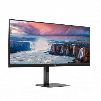 Монитор AOC 34" U34V5C черный VA LED 4ms 21:9 HDMI M/M матовая HAS Piv 4000:1 300cd 178гр/178гр 3440x1440 100Hz DP WQ USB 9.14кг от магазина РЭССИ