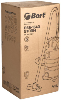 Строительный пылесос Bort BSS-1640-Storm 1600Вт (уборка: сухая/влажная) синий от магазина РЭССИ