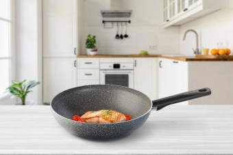Сковорода ВОК (WOK) Tefal Natural Cook 04213628 круглая 28см покрытие: Mineralia+ non-stick ручка несъемная (без крышки) серый от магазина РЭССИ