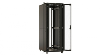 Шкаф коммутационный Hyperline (TTBR-4781-DD-RAL9004) напольный 47U 800x1000мм пер.дв.перфор. задн.дв.перфор. 2 бок.пан. 1000кг черный 910мм 2277мм IP20 от магазина РЭССИ
