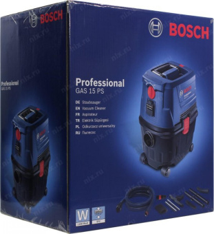 Строительный пылесос Bosch GAS 15 PS 1100Вт (уборка: сухая/влажная) синий от магазина РЭССИ