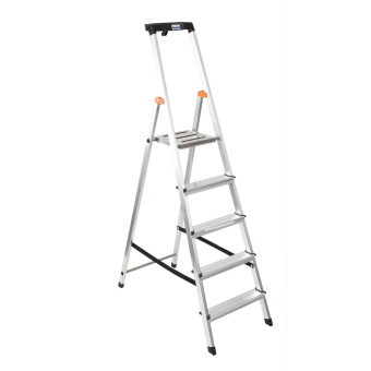Свободностоящая стремянка Krause MONTO SAFETY 2К заглушки 5 ступеней 128959 от магазина РЭССИ