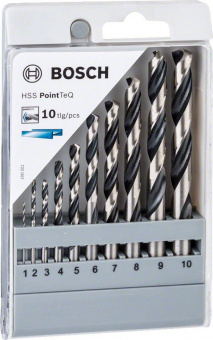 Набор сверл Bosch HSS PointTeQ (2608577348) по металлу (10пред.) для шуруповертов/дрелей от магазина РЭССИ