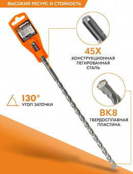 Набор буров Вихрь 73/10/7/8 по бетону Д=10мм Дл=310мм (1пред.) для перфораторов от магазина РЭССИ
