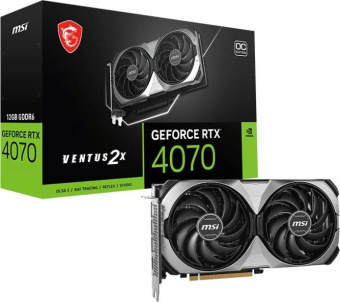 Видеокарта MSI PCI-E 4.0 RTX 4070 VENTUS 2X E1 12G OC NVIDIA GeForce RTX 4070 12Gb 192bit GDDR6X 2505/21000 HDMIx1 DPx3 HDCP Ret от магазина РЭССИ