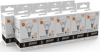 Лампа светодиодная Gauss Elementary 63116 6Вт цок.:E14 рефлек. 220B 3000K св.свеч.бел.теп. (упак.:10шт) от магазина РЭССИ