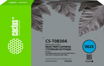 Картридж струйный Cactus CS-T0B30A 982X черный (423мл) для HP PageWide 765dn/780 Enterprise Color от магазина РЭССИ