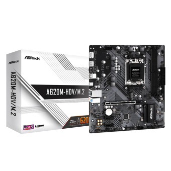 Материнская плата Asrock A620M-HDV/M.2 SocketAM5 AMD A620 2xDDR5 mATX AC`97 8ch(7.1) GbLAN RAID+HDMI+DP от магазина РЭССИ