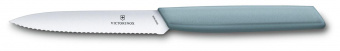 Нож кухонный Victorinox Swiss Modern (6.9006.10W21) стальной универсальный лезв.100мм серрейт. заточка мятный от магазина РЭССИ