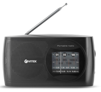 Радиоприемник настольный Vitek VT-3587 черный от магазина РЭССИ