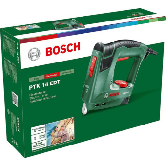 Степлер электрический Bosch PTK 14 EDT скобы тип 53: 11.4мм 6-14мм гвозди тип 48: 14мм от магазина РЭССИ