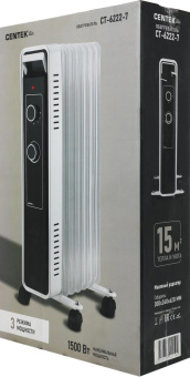 Радиатор масляный Centek CT-6222-7 1500Вт белый от магазина РЭССИ