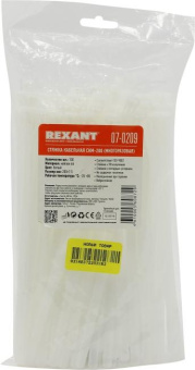 Нейлоновая многоразовая стяжка REXANT 200x75мм белая 100 шт/уп 07-0209 от магазина РЭССИ