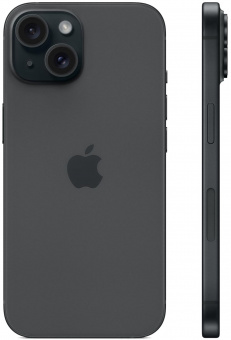 Смартфон Apple A3092 iPhone 15 128Gb черный моноблок 3G 4G 2Sim 6.1" 1179x2556 iOS 17 48Mpix 802.11 a/b/g/n/ac/ax NFC GPS Protect от магазина РЭССИ