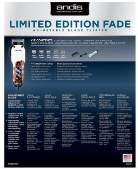 Машинка для стрижки Andis US-1 Fade in Barber Pole Design белый/рисунок (насадок в компл:5шт) от магазина РЭССИ