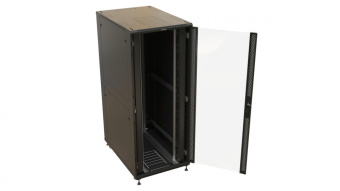 Шкаф серверный Hyperline (TTBR-4281-AS-RAL9004) напольный 42U 800x1000мм пер.дв.стекл задн.дв.спл.стал.лист 4 бок.пан. 1000кг черный 910мм IP20 сталь от магазина РЭССИ