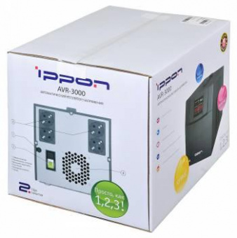 Стабилизатор напряжения Ippon AVR-3000 3000Вт 3000ВА черный от магазина РЭССИ