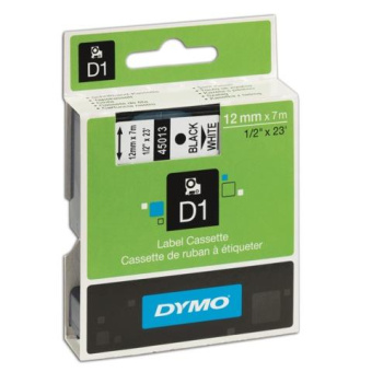 Картридж с лентой Dymo S0720530 12 мм 7 м пластик черный на белой ленте DYMO45013 от магазина РЭССИ