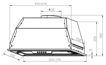 Вытяжка встраиваемая Lex GS Bloc P 900 BL черный управление: кнопочное (1 мотор) от магазина РЭССИ