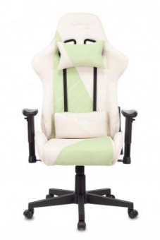 Кресло игровое Zombie VIKING X Fabric белый/зеленый с подголов. крестов. пластик от магазина РЭССИ