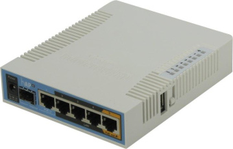 Роутер беспроводной MikroTik hAP ac (RB962UIGS-5HACT2HNT) AC1750 10/100/1000BASE-TX/SFP белый от магазина РЭССИ
