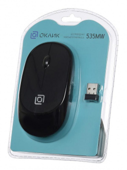 Мышь Оклик 535MW черный оптическая (1000dpi) беспроводная USB для ноутбука (3but) от магазина РЭССИ