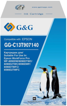 Картридж струйный G&G GG-C13T907140 черный (270мл) для Epson WorkForce Pro WF-6090DW/6090DTWC/6090D2TWC/6590DWF от магазина РЭССИ