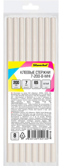 Cтержни клеев. для клеев.пист. Silwerhof 7-200-8-WHI дл.200мм D7мм белый упак:8шт от магазина РЭССИ