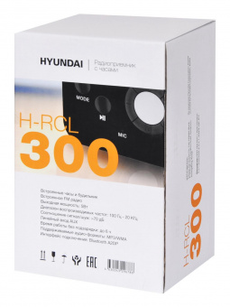 Радиобудильник Hyundai H-RCL300 черный LCD подсв:оранжевая часы:цифровые FM от магазина РЭССИ