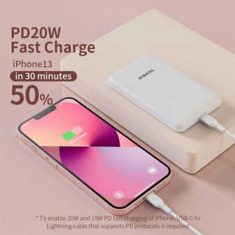 Мобильный аккумулятор Romoss WSS05 5000mAh 3A PD беспров.зар. белый от магазина РЭССИ