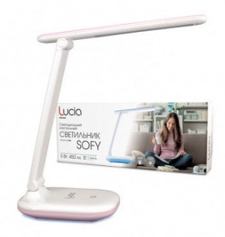Светильник Lucia Sofy (L545-P) настольный на подставке розовый/белый 5Вт от магазина РЭССИ